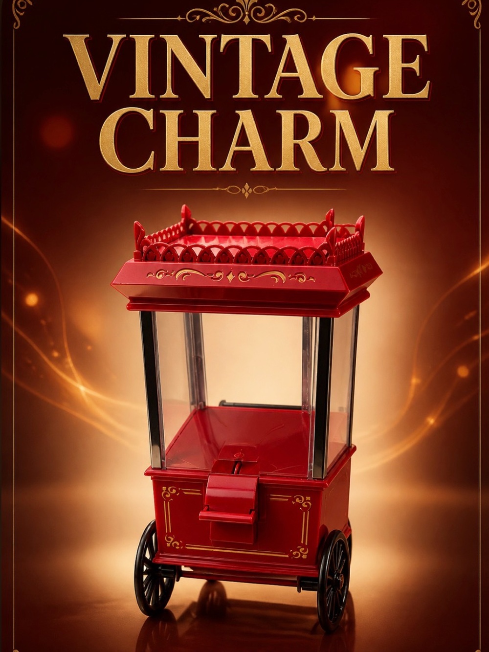 Red Vintage Charm Candy Machine Display
